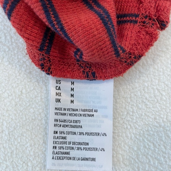 American Eagle Orange and Blue Striped Thermal Long Sleeve Shirt - Picture 5 of 5